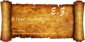 Eiter Zoltán névjegykártya